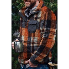 Men's winter autumn plaid double-sided plush Pullover